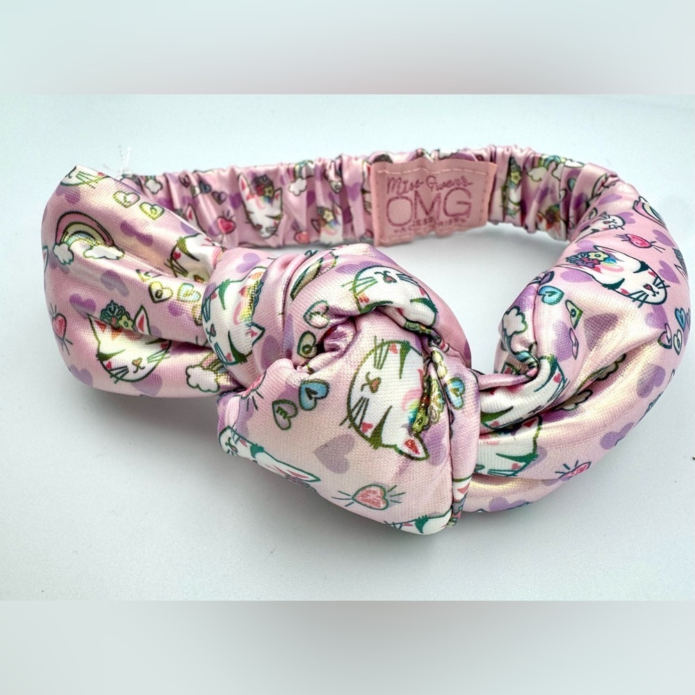Pink Cat Print Headband